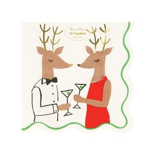 Хартиени салфетки в комплект от 16 бр. Mr. & Mrs. Reindeer – Meri Meri