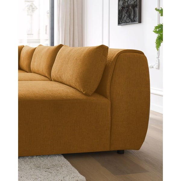 Ъглов диван в цвят горчица (променлив) Jeanne - Bobochic Paris-image-1