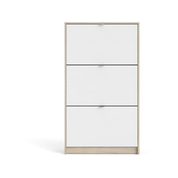 Бяла/естествена накланяща се стойка за обувки от декор от дъб Shoes – Tvilum-image-2