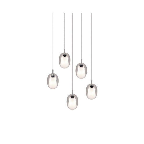 Висящо осветително тяло със стъклен абажур ø 48 cm в сребристо Barret - Trio Select-image-4