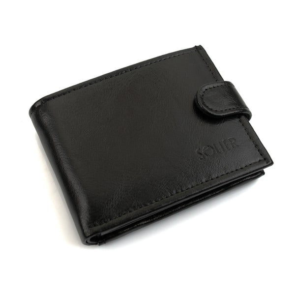 Pánská kožená peněženka SW03 s patentem, černá