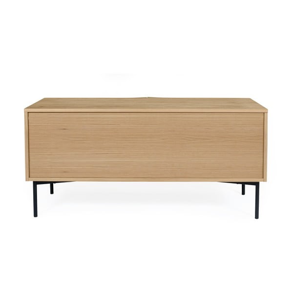 Кафяв скрин с чекмеджета от дъбова дървесина Flop, 65 x 120 cm - Woodman-image-3