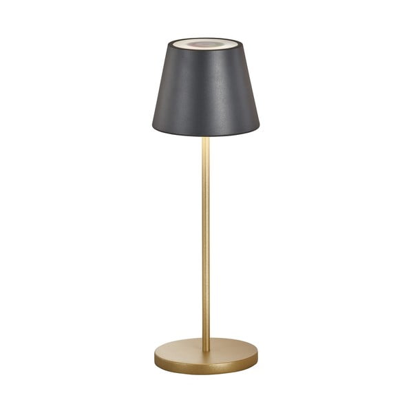 LED настолна лампа с метален абажур в черно и златисто (височина 34 cm) Cosenza - Fischer & Honsel