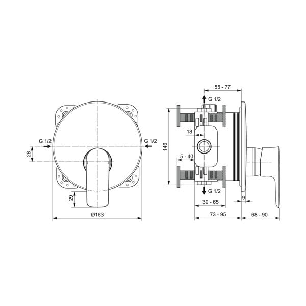 Антрацитна вградена батерия за душ Connect Air – Ideal Standard-image-2