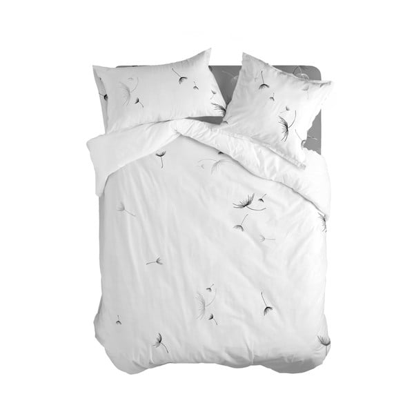 Бяла памучна завивка за двойно легло 200x200 cm Dandelion - Blanc