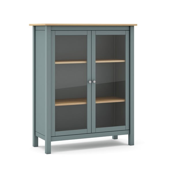 Витрина сиво-зелена от масивен бор 90x110x40 cm Misti – Marckeric-image-1