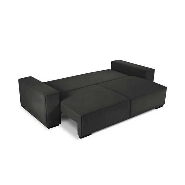 Черен велурен разтегателен диван Azalea - Mazzini Sofas-image-4