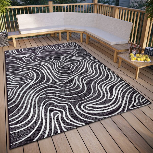 Антрацитен външен килим 194x290 cm - Elle Decoration-image-1