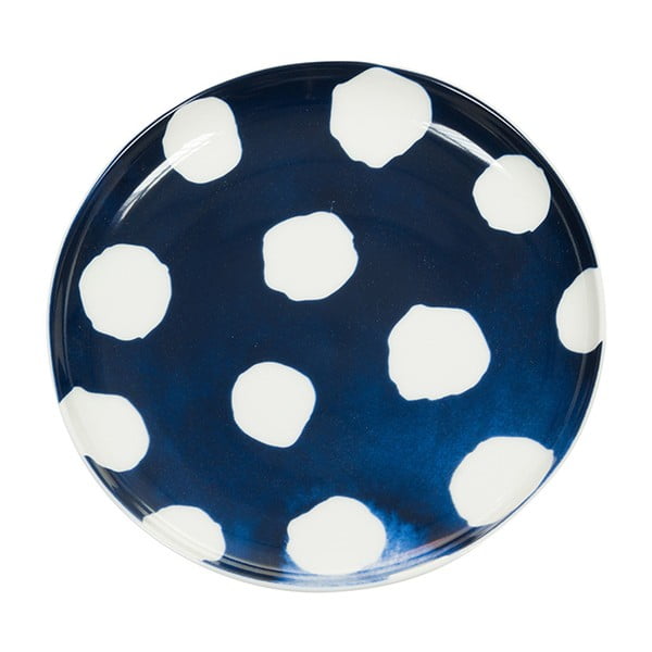 Bílomodrý porcelánový talířek Santiago Pons Dotty, ⌀ 16 cm 