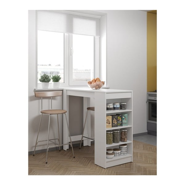 Bílý barový stůl s bílou deskou TemaHome Aravis-image-3