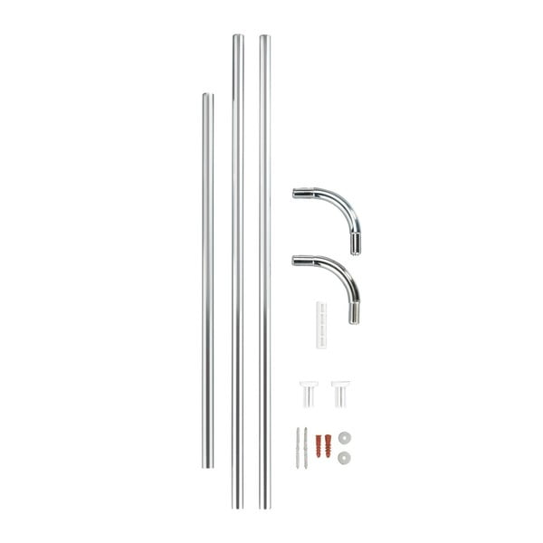 Универсален ъглов прът в сребристо за душ завеса Сребро, ø 2 cm - Wenko-image-2