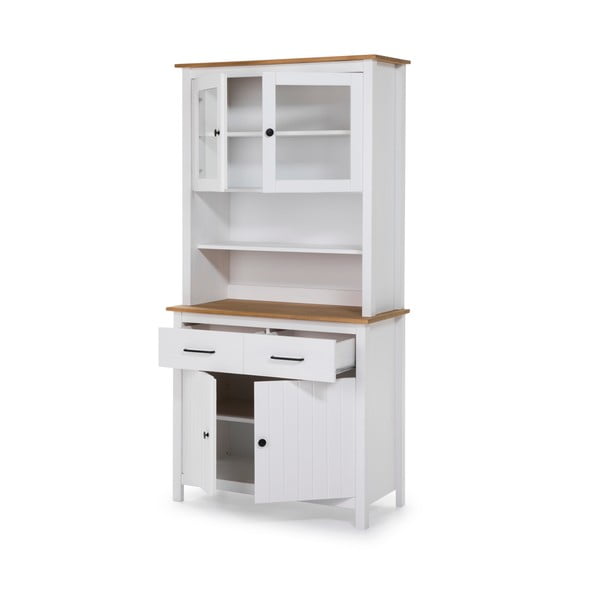 Бяла витрина от масивен бор 90x180 cm Miranda – Marckeric-image-3