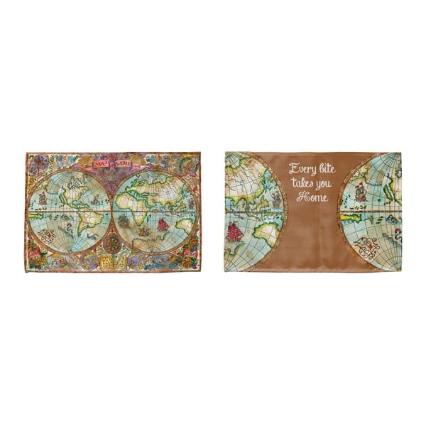 Комплект от 2 подложки с карта на света, 45 x 30 cm Wordlmap - Madre Selva