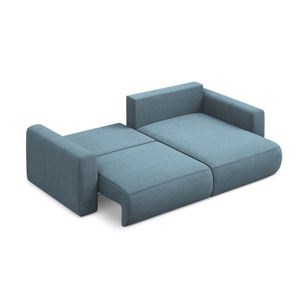 Светлосин разтегателен ъглов диван с място за съхранение (десен ъгъл) Kapua – Makamii-image-3