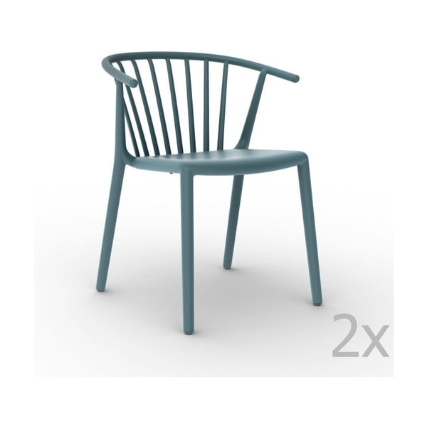 Sada 2 modrých  zahradních židlí Resol Woody