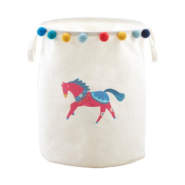 Бяла текстилна детска кошница за играчки ø 38x48 cm Mimo Eclectic Horse – Premier Housewares