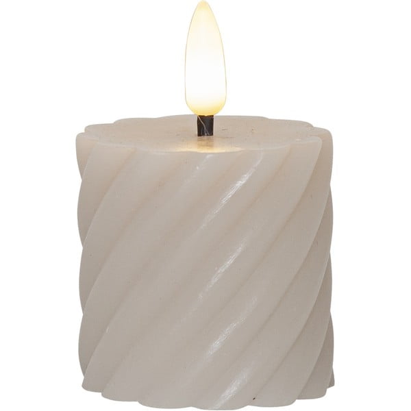 Комплект от 2 LED свещи от бежов восък, височина 7,5 см Flamme Swirl - Star Trading-image-2