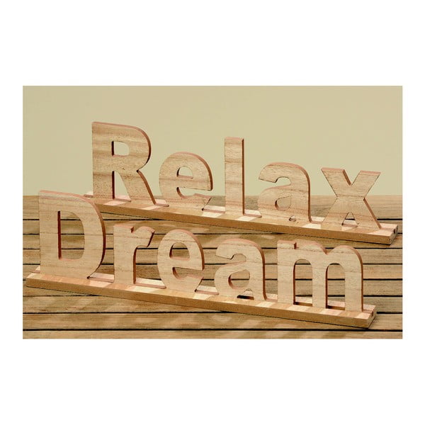 Sada 2 dekorativních nápisů Boltze Relax, Dream