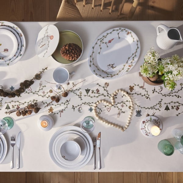 Бяла порцеланова чиния за сервиране с коледен мотив 27x34 cm Hammershøi – Kähler Design-image-2