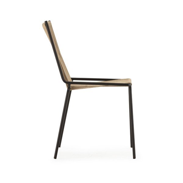 Бежови метални трапезни столове в комплект за подреждане 2 бр. Emily – Marckeric-image-3