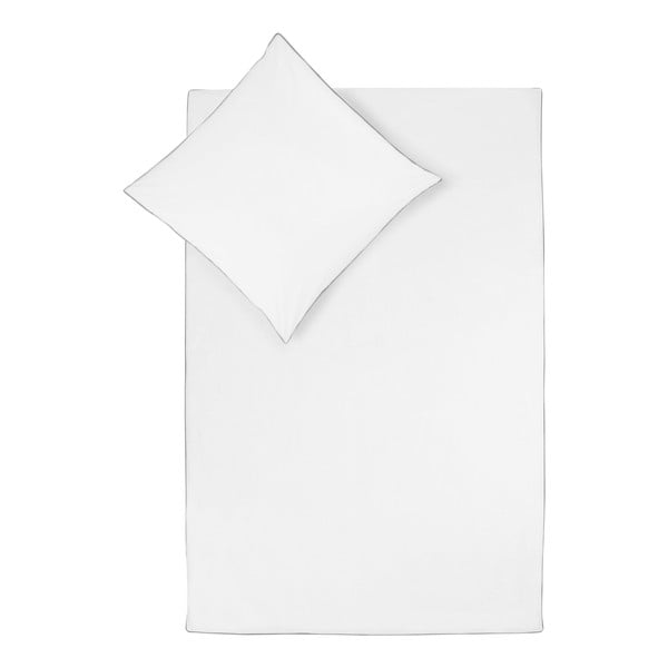 Бяло единично спално бельо от памучен перкал, 135 x 200 cm Daria - Westwing Collection
