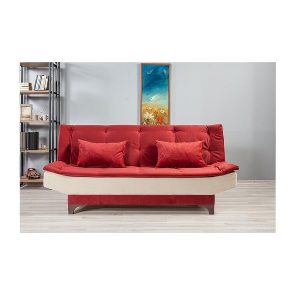 Червено-бял разтегателен диван Ersi - Unique Design