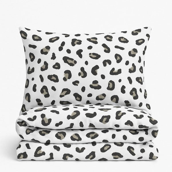 Бяло-сиво единично удължено спално бельо с включен долен чаршаф 3 части 160x220 cm Modern – Mila Home-image-4