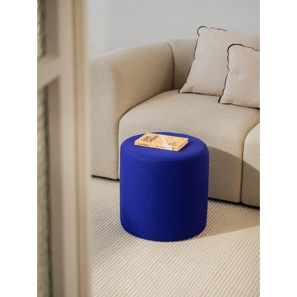 Синя вълнена табуретка Folk – noo.ma-image-1