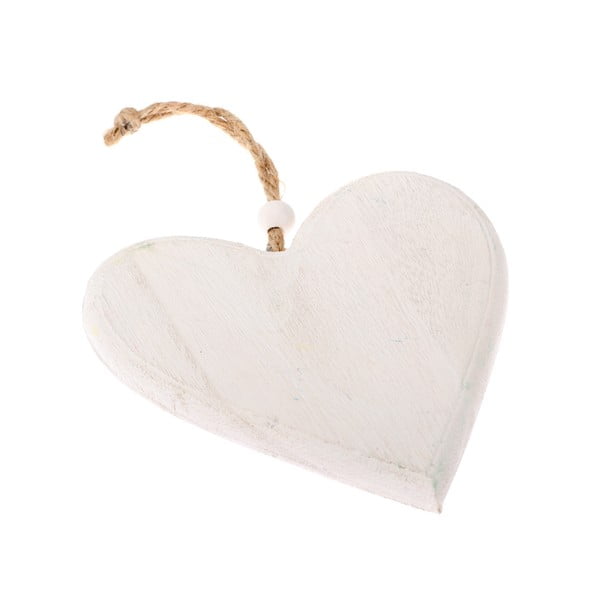 Бяла дървена висяща декорация So Cute Heart - Dakls