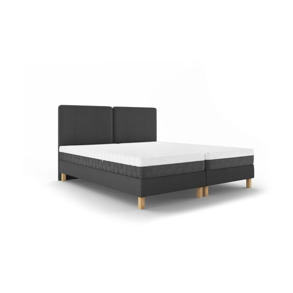 Тъмно сиво двойно легло Lotus, 180 x 200 cm - Mazzini Beds