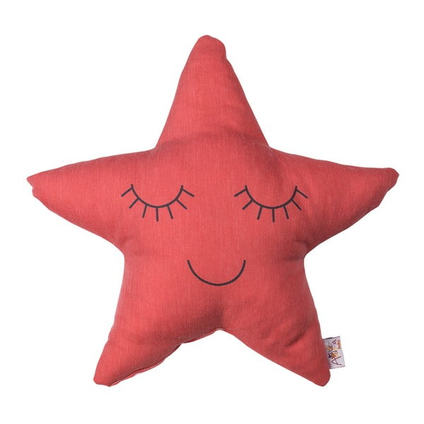 Червена бебешка възглавница с памук Mike & Co. NEW YORK Възглавница с играчка звезда, 35 x 35 cm - Mike & Co. NEW YORK