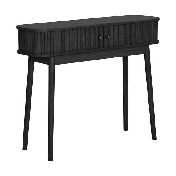 Черна конзолна маса от масивен бор 30x100 cm Nikoo – House Nordic