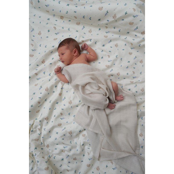 Кремаво единично  детско спално бельо от органичен памук 140x200 cm Blueberries – Cam Cam Copenhagen-image-3