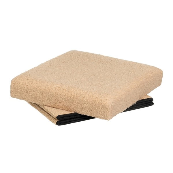 Светлокафява табуретка от прежда с примки от букле Folding – Casa Selección-image-2