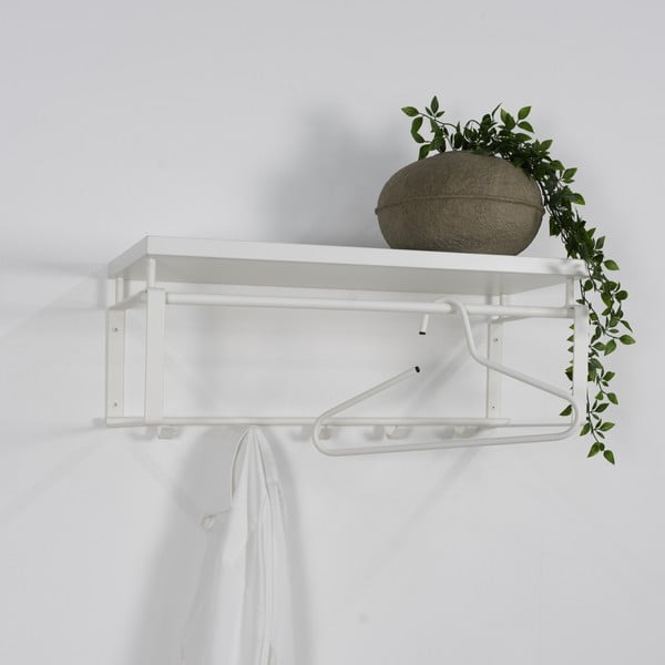 Бяла метална стенна закачалка с рафт 70 cm Rex – Spinder Design-image-4