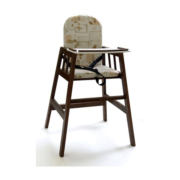 Tmavě hědá dřevěná dětská jídelní židlička Faktum Abigel