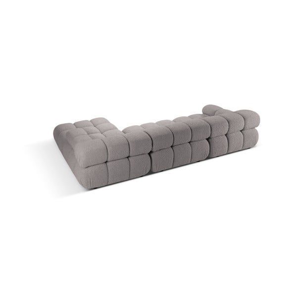 Светлосив модулен ъглов диван от букле (десен ъгъл) Bellis – Micadoni Home-image-4