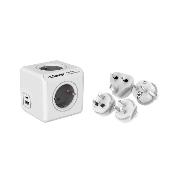 Извод за контакт 13 cm PowerCube ReWirable USB Schuko – Cubenest-image-1