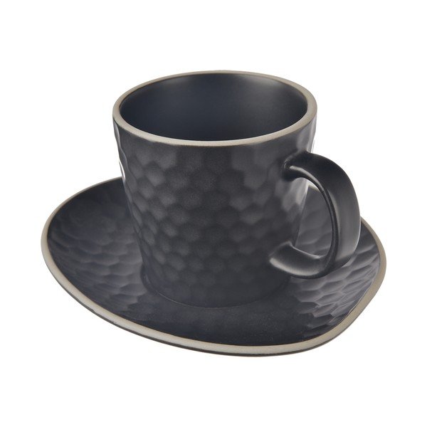 Черна керамична чаша за капучино 250 ml Tea Time – Orion-image-2