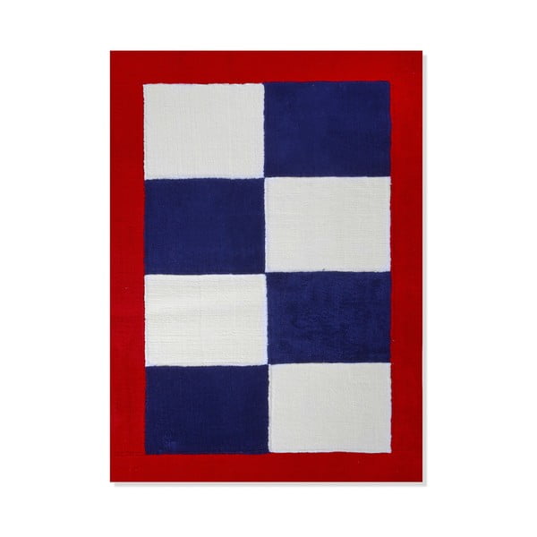 Dětský koberec Mavis Blue and Red Checks, 100x150 cm
