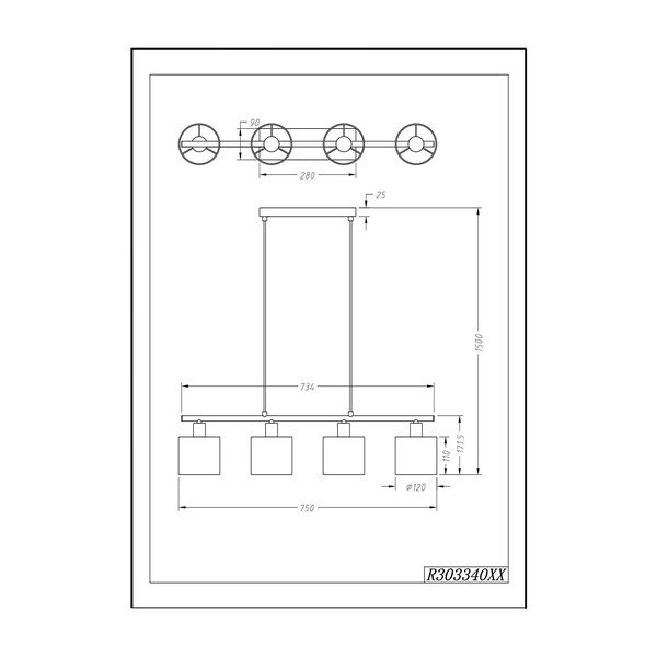 Бяла висулка за 4 крушки p Висулка Tommy - Reality-image-2