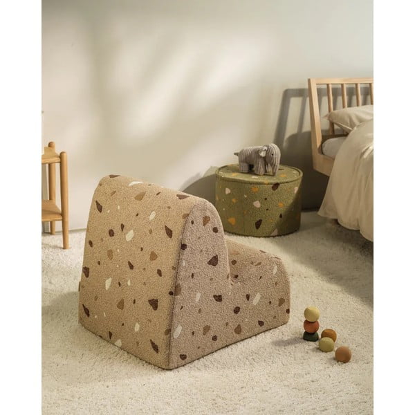 Светлокафяв детски стол от букле и шенил Terrazzo Cloud – Wigiwama-image-4