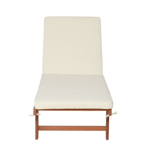 Градински шезлонг от масивно дърво в естествен и кремав цвят San Diego – Garden Pleasure-image-3