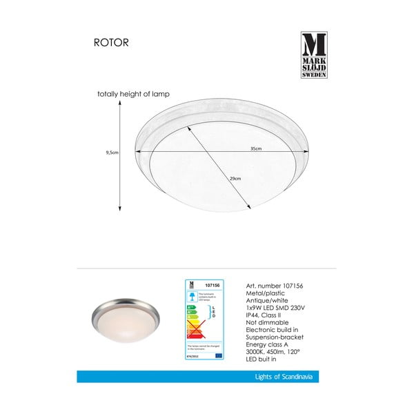 Таванно LED осветително тяло Rotor, ⌀ 35 cm - Markslöjd-image-1