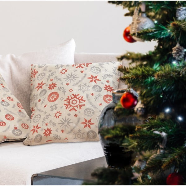 Коледна възглавница с памучна калъфка , 45 x 45 cm Snowflake Frost - Butter Kings-image-1