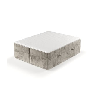 Светлокафяво боксспринг легло с място за съхранение 160x200 cm Yoko – Maison de Rêve