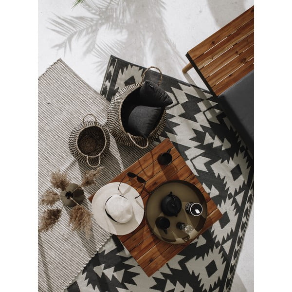 Сив двустранен килим за открито от рециклирана пластмаса Сив, 120 x 180 cm Miramar - Fab Hab-image-4