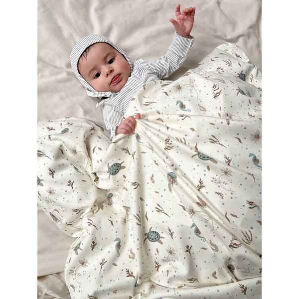 Светложълто детско спално бельо от органичен памук 70x100 cm Sea Garden – Cam Cam Copenhagen-image-4