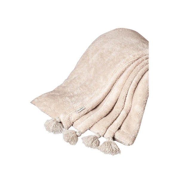 Светлокафяво покривало за легло от микроплюш 200x220 cm Puffy – Mijolnir