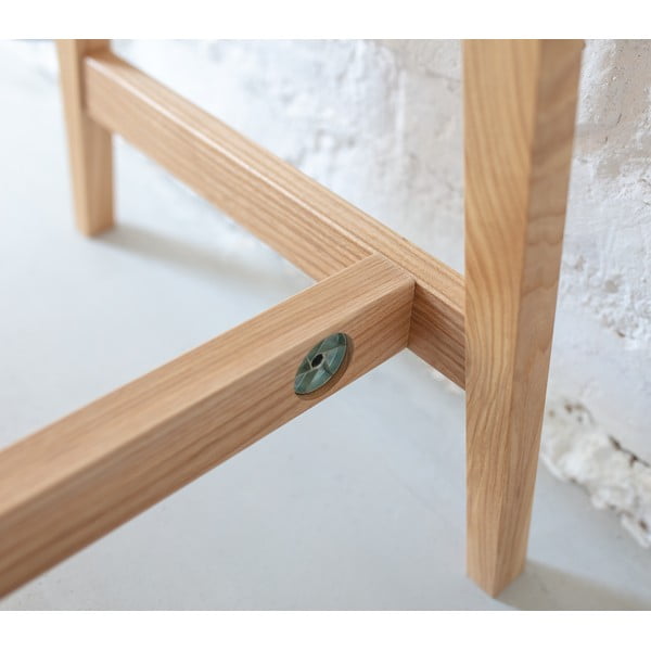 Бяло бюро с основа от ясенова дървесина, дължина 65 cm Luka - Ragaba-image-4